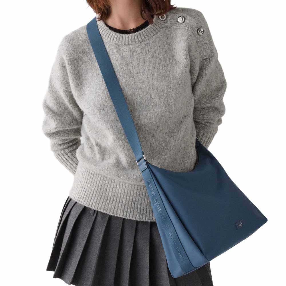 Kate Spade Carter Nylon Large Convertible Crossbody Bluestone # KL963