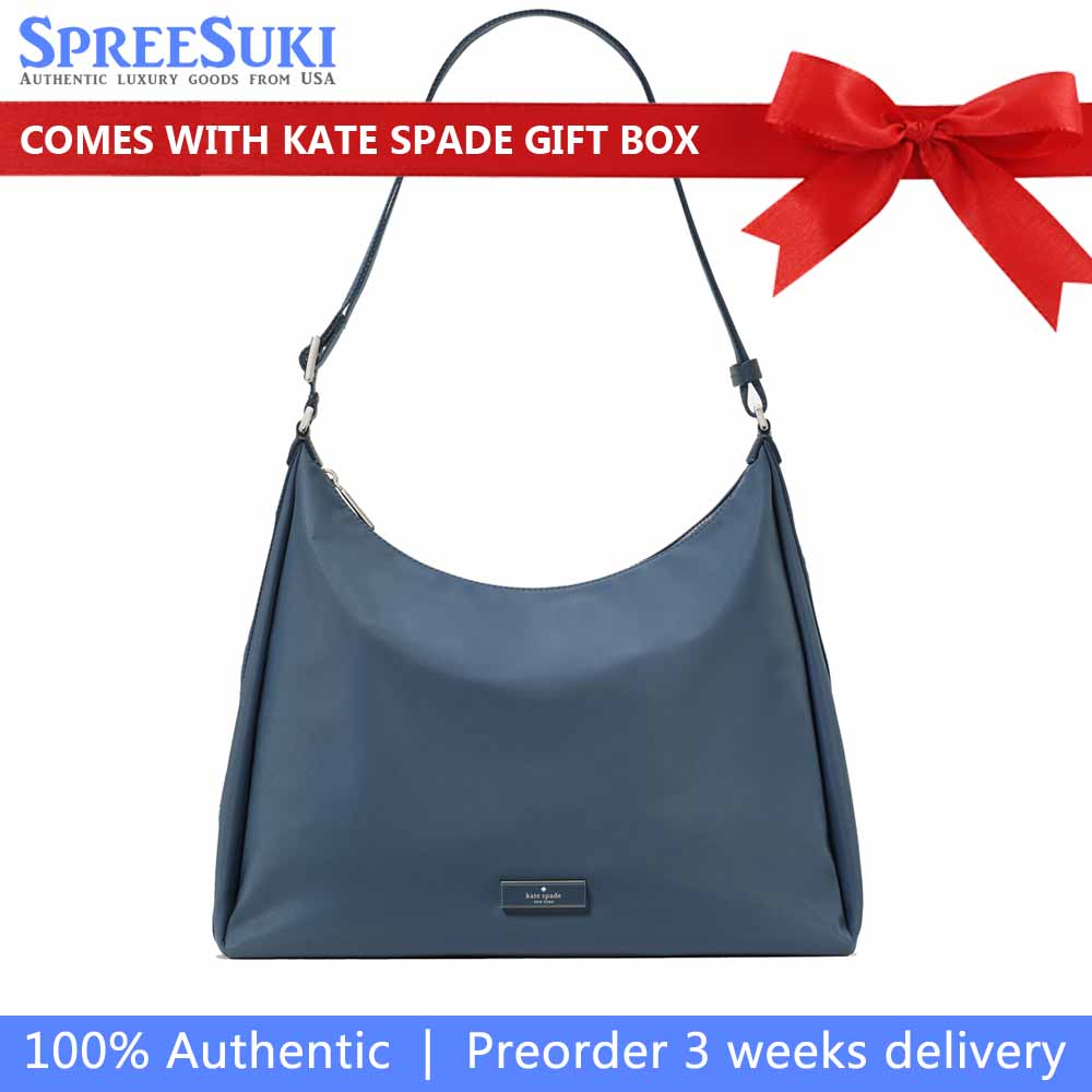 Kate Spade Carter Nylon Large Convertible Crossbody Bluestone # KL963