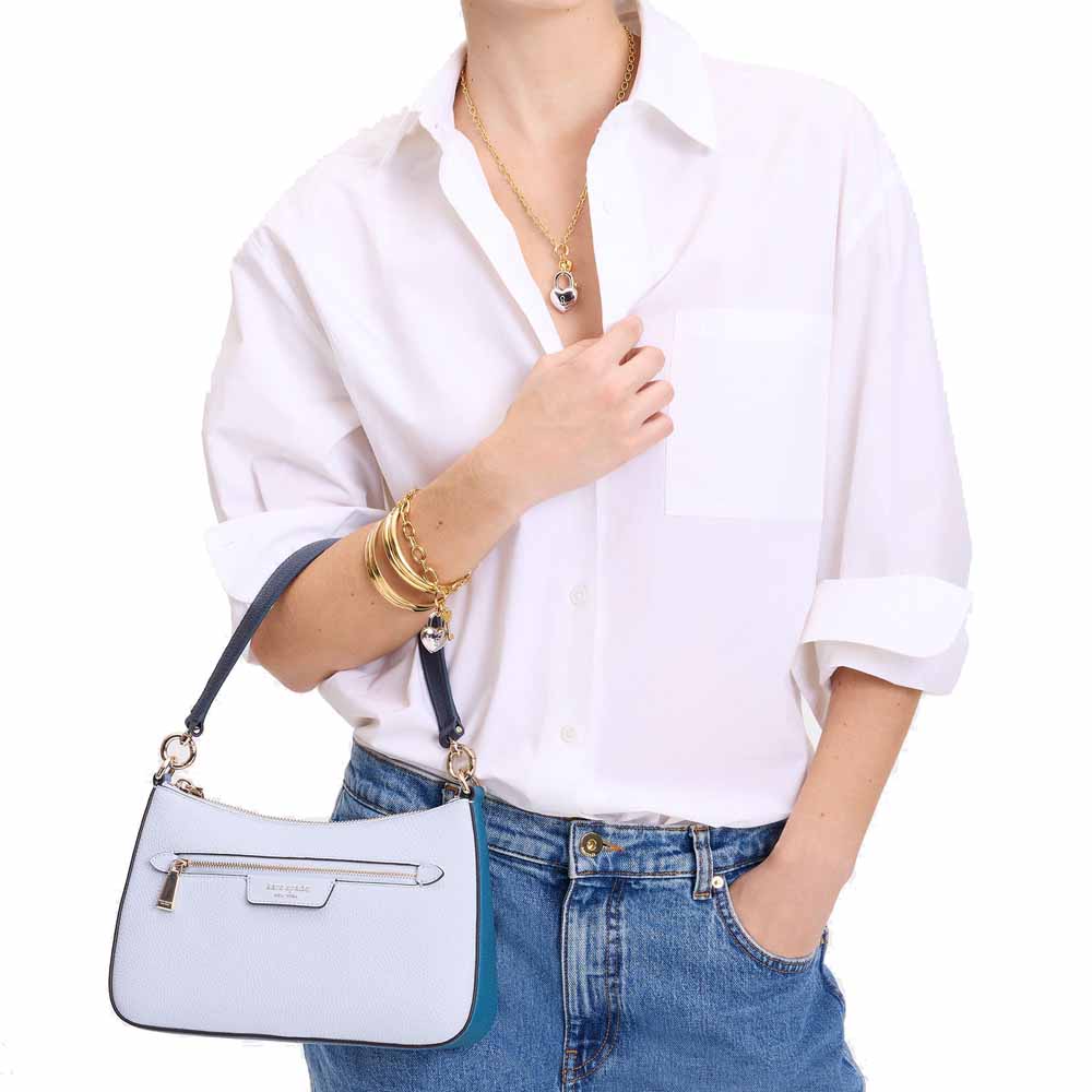 Kate Spade Hudson Colorblocked Convertible Crossbody Pale Sapphirine Multi Light Purple # KF853
