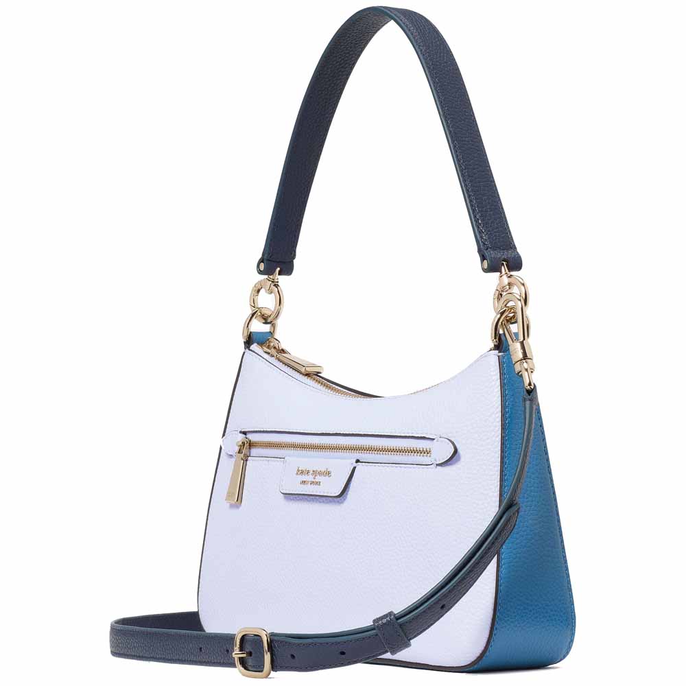 Kate Spade Hudson Colorblocked Convertible Crossbody Pale Sapphirine Multi Light Purple # KF853