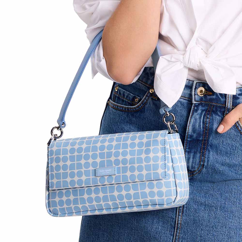 Kate Spade Noel Jacquard Convertible Crossbody Astral Blue Multi Light blue # KF864