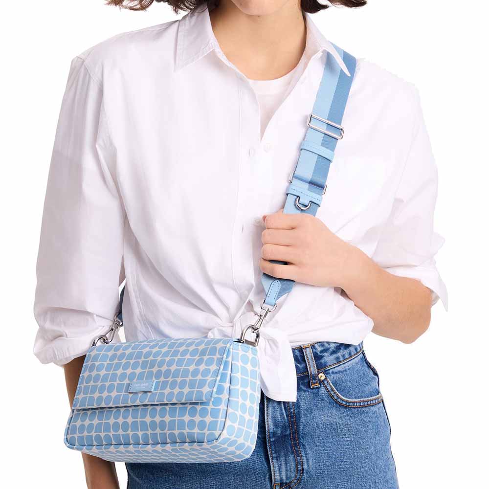 Kate Spade Noel Jacquard Convertible Crossbody Astral Blue Multi Light blue # KF864