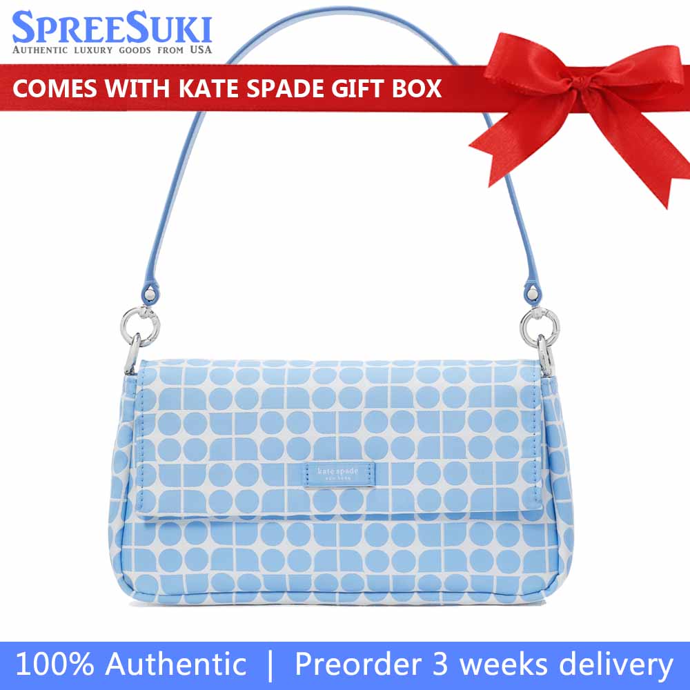 Kate Spade Noel Jacquard Convertible Crossbody Astral Blue Multi Light blue # KF864