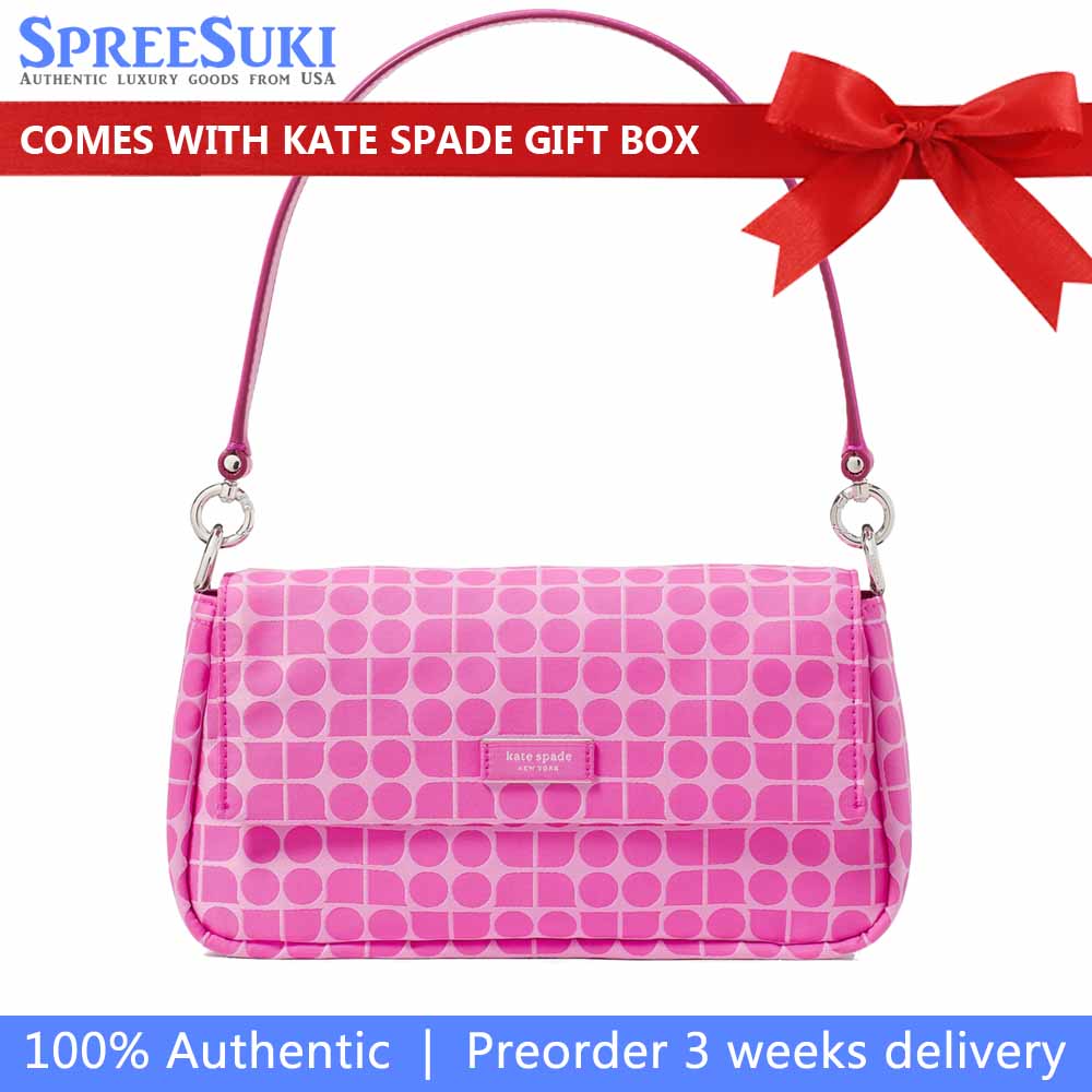 Kate Spade Noel Jacquard Convertible Crossbody Vivid Snapdragon Multi Hotpink # KF864
