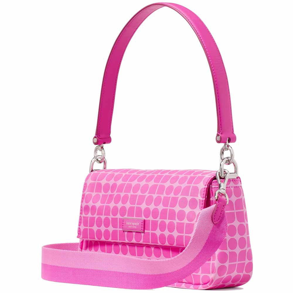Kate Spade Noel Jacquard Convertible Crossbody Vivid Snapdragon Multi Hotpink # KF864