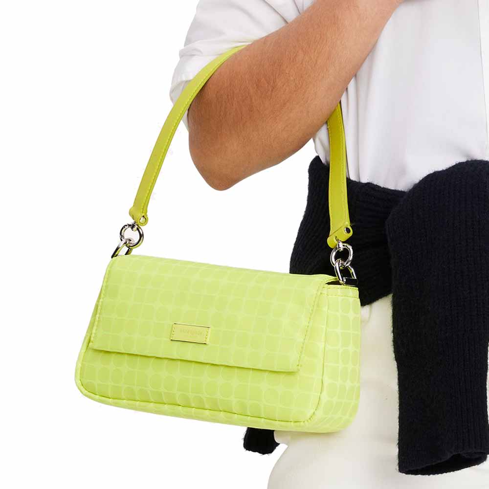 Kate Spade Noel Jacquard Convertible Crossbody Wasabi Multi Fluorescent Green # KF864