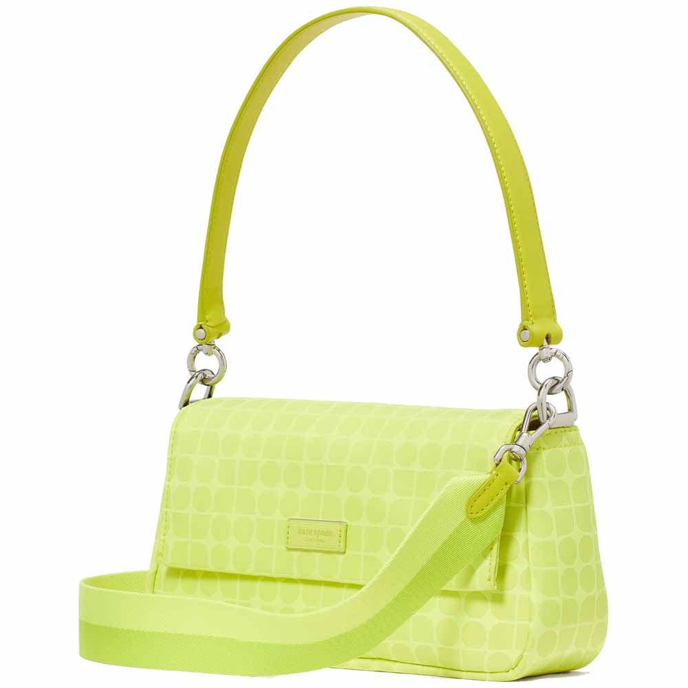 Kate Spade Noel Jacquard Convertible Crossbody Wasabi Multi Fluorescent Green # KF864