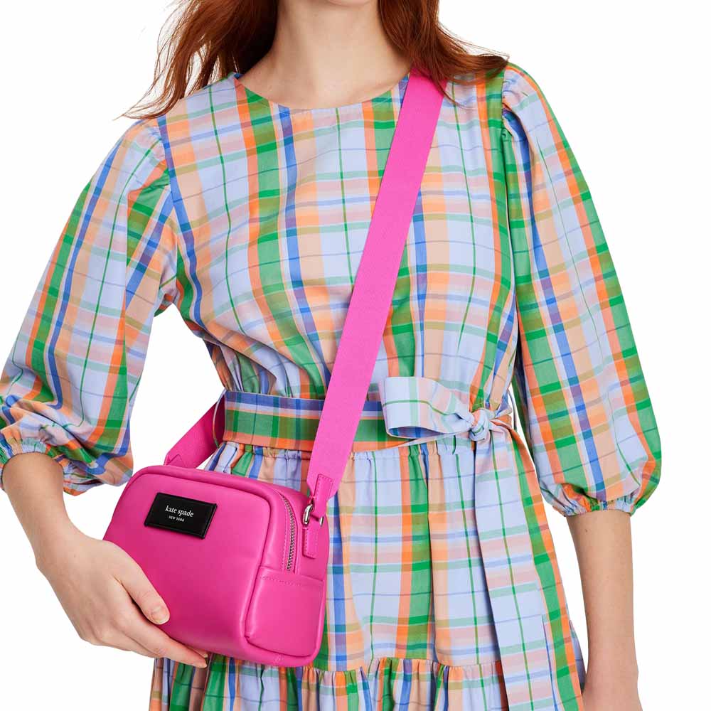 Kate Spade Puffed Small Crossbody Vivid Snapdragon Hotpink # KH031
