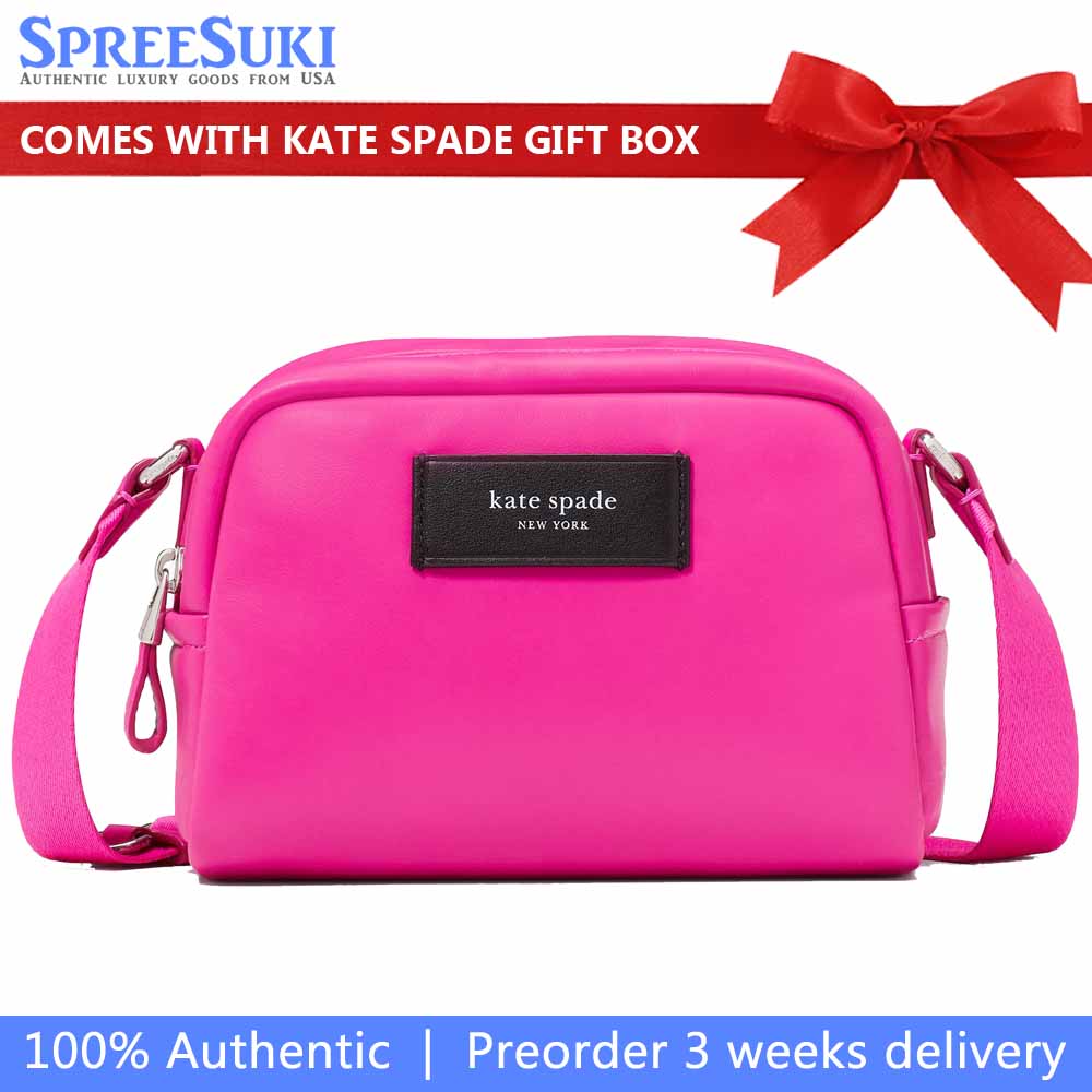 Kate Spade Puffed Small Crossbody Vivid Snapdragon Hotpink # KH031