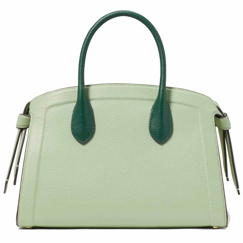 Kate Spade Knott Colorblocked Medium Zip-Top Satchel Beach Glass Multi Emerald Green # KG850