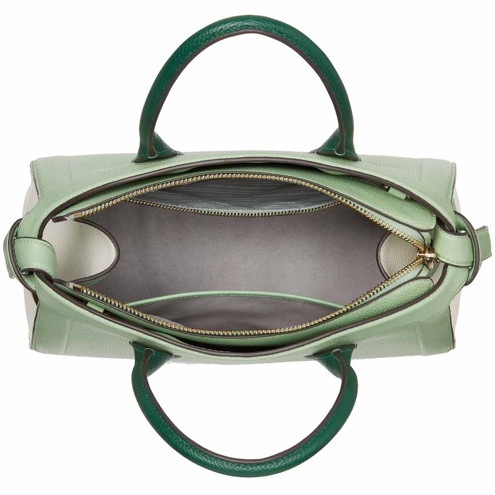 Kate Spade Knott Colorblocked Medium Zip-Top Satchel Beach Glass Multi Emerald Green # KG850