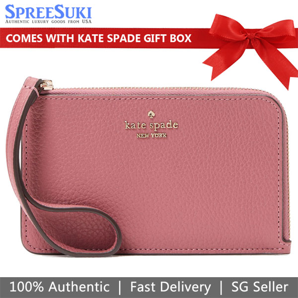 Kate Spade Lucy Small Card Holder Wristlet Pomegranate Pink # KM461