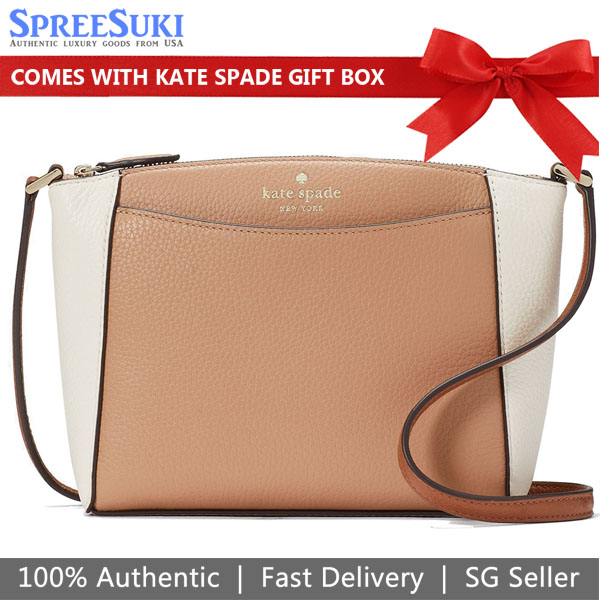 Kate Spade Monica Small Crossbody Light Fawn Multi Light Brown # KC464