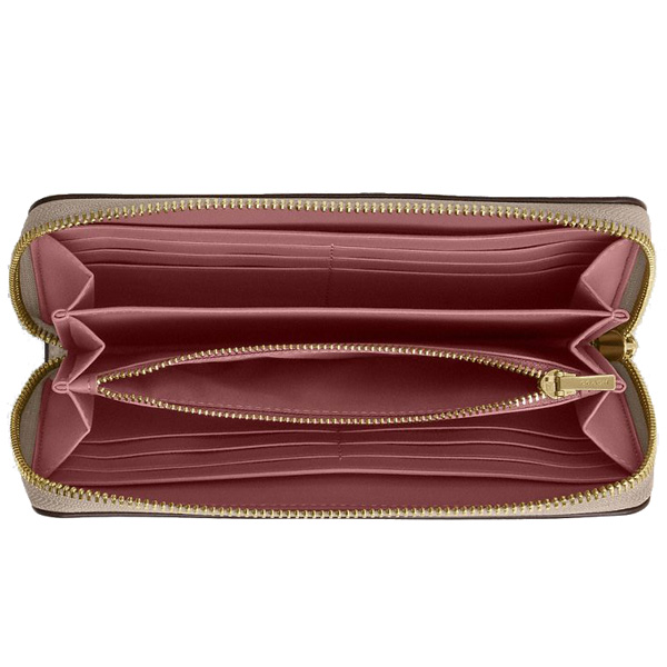Coach Long Wallet Long Zip Around Wallet Signature Canvas Sand Peony Beige # CW778