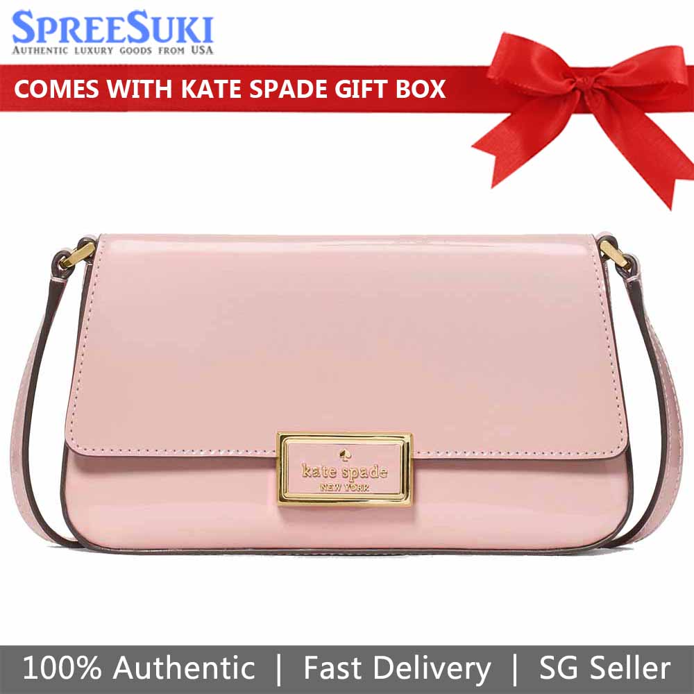 Kate Spade Reegan Patent Mini Flap Crossbody Tutu Pink Light pink # KM567