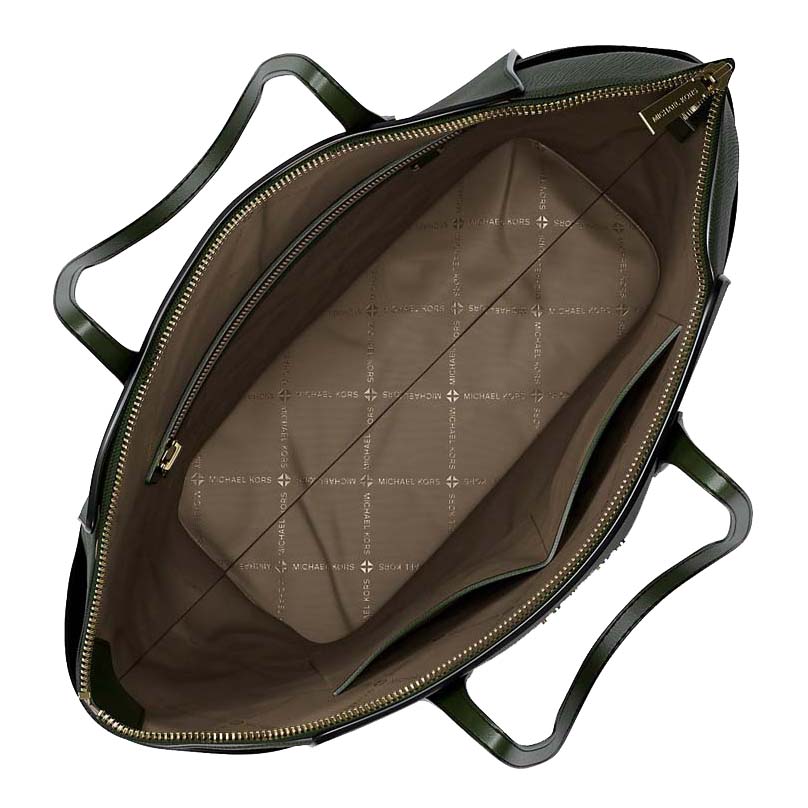 Michael Kors Marilyn Medium Saffiano Leather Tote Bag Moss Dark Green # 35F5G6AT2L