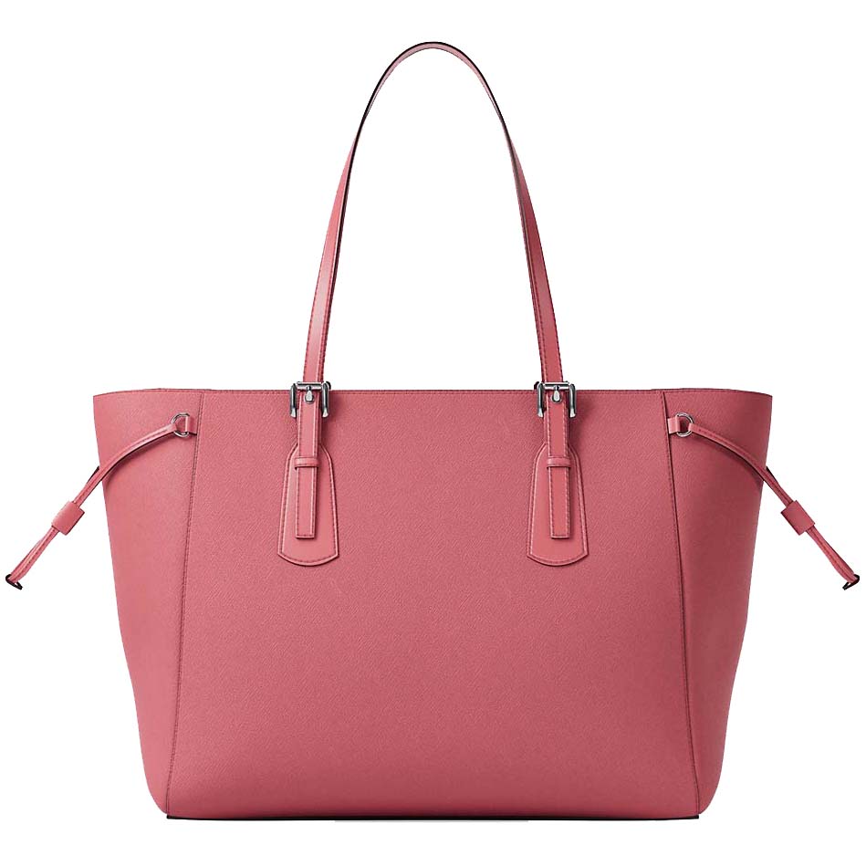 Michael Kors Voyager Large Saffiano Leather Tote Bag Hibiscus Pink # 35R6SV6T7L