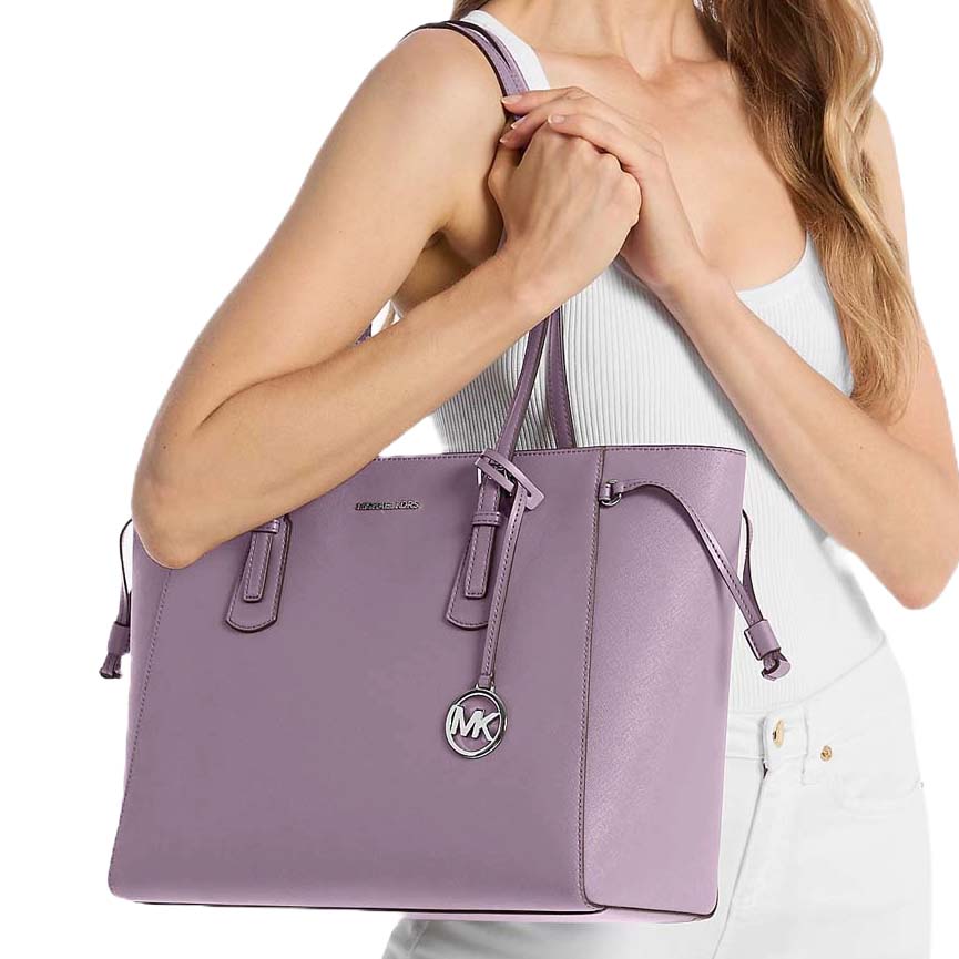 Michael Kors Voyager Large Saffiano Leather Tote Bag Light Quartz Light Purple # 35R6SV6T7L