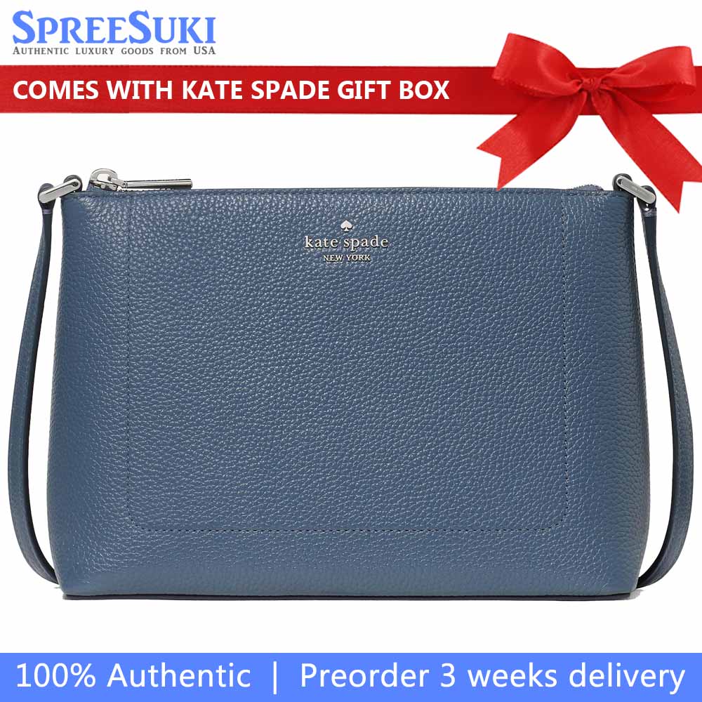 Kate Spade Leila Medium Crossbody Twilight Blue Navy Blue # KG464