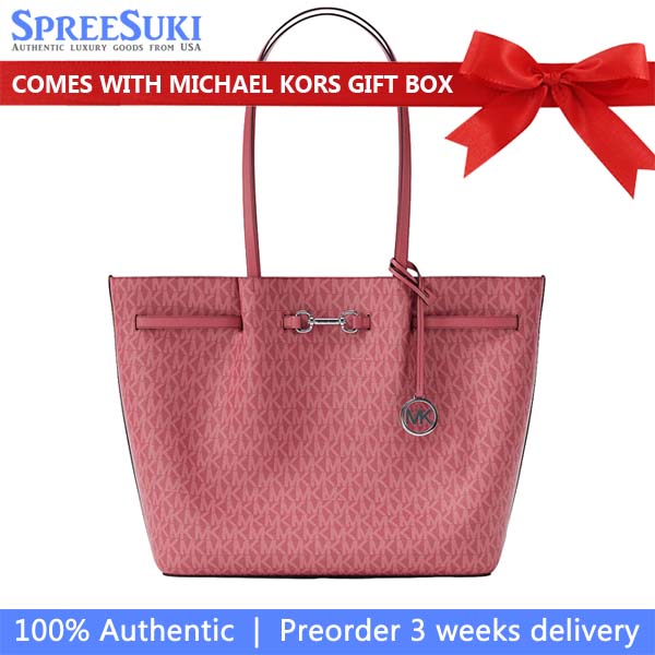 Michael Kors Carson Large Signature Logo Tote Bag Hibiscus Pink # 35R6S2ZT9V
