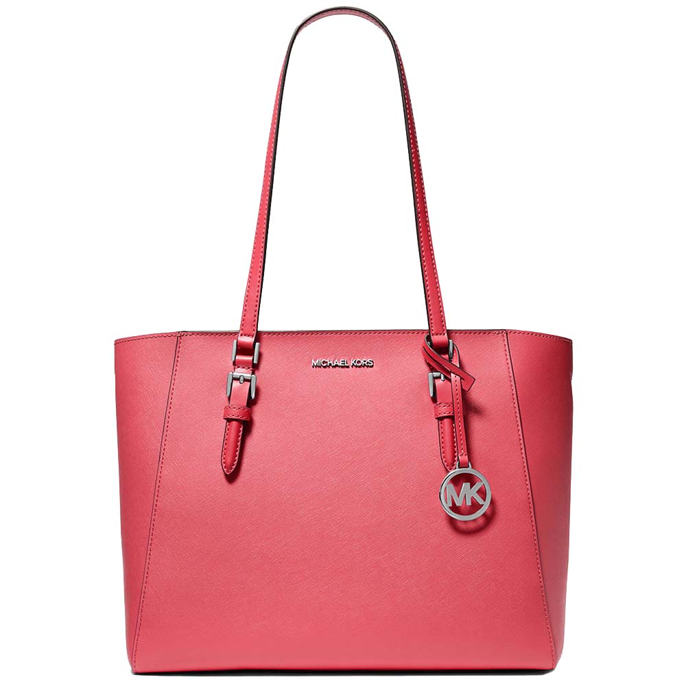 Michael Kors Charlotte Large Leather And Signature Logo 3-In-1 Tote Bag Hibiscus Pink # 35R3SCFT3T