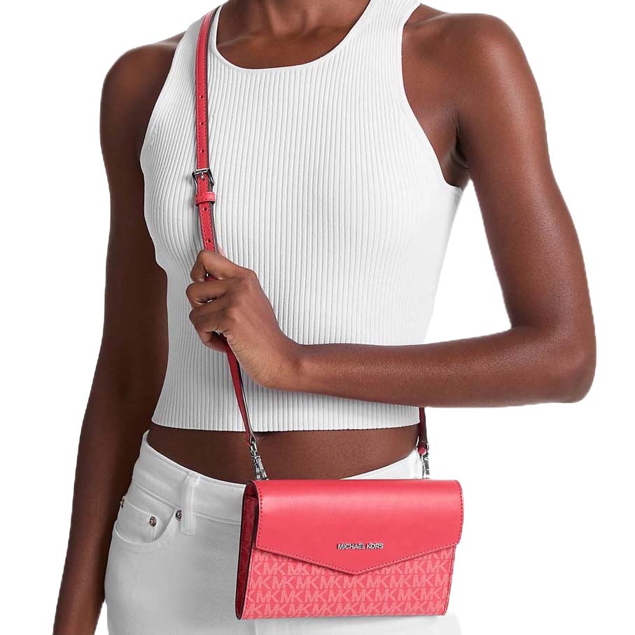 Michael Kors Charlotte Large Leather And Signature Logo 3-In-1 Tote Bag Hibiscus Pink # 35R3SCFT3T