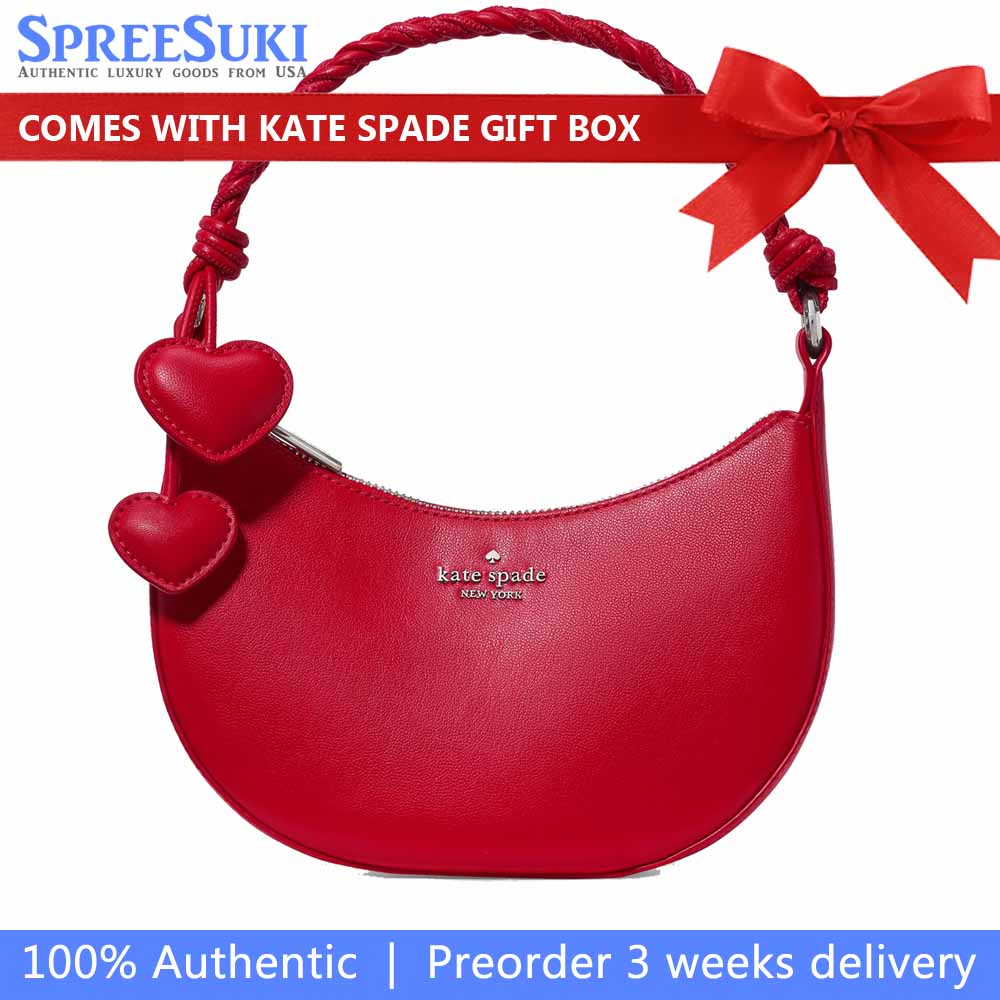 Kate Spade Nova Braided Strap Shoulder Bag Cherry Rouge Dark Red # KN610