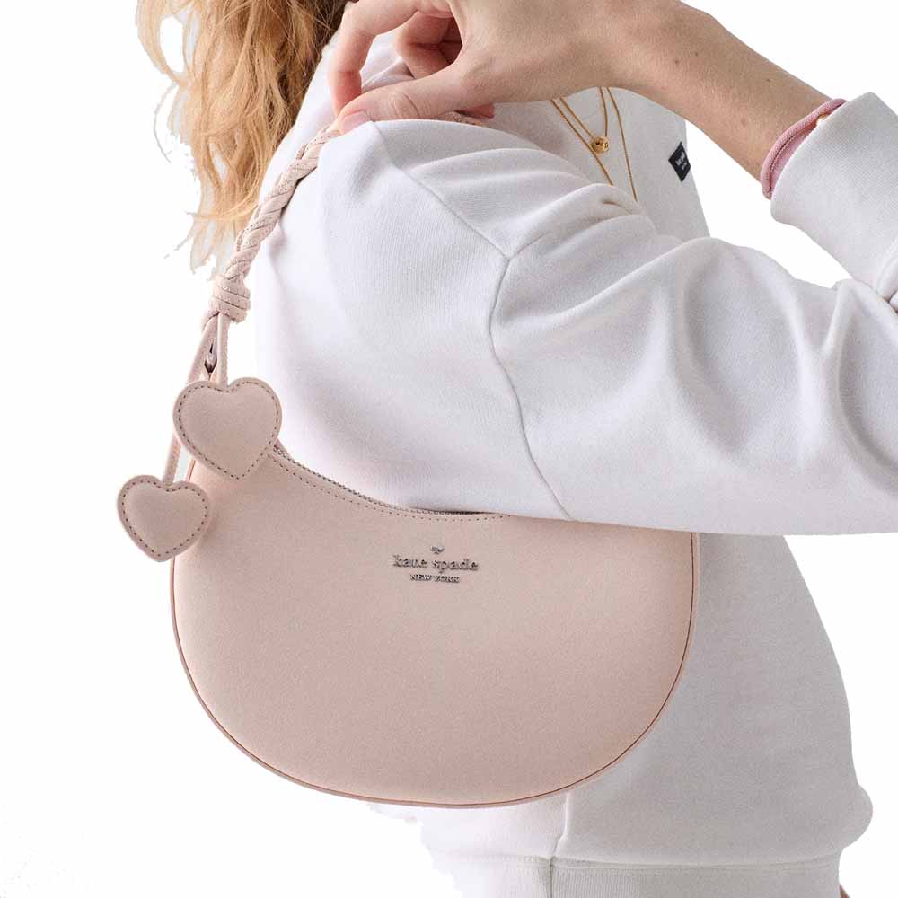 Kate Spade Nova Braided Strap Shoulder Bag Powdered Sugar Light pink # KN610