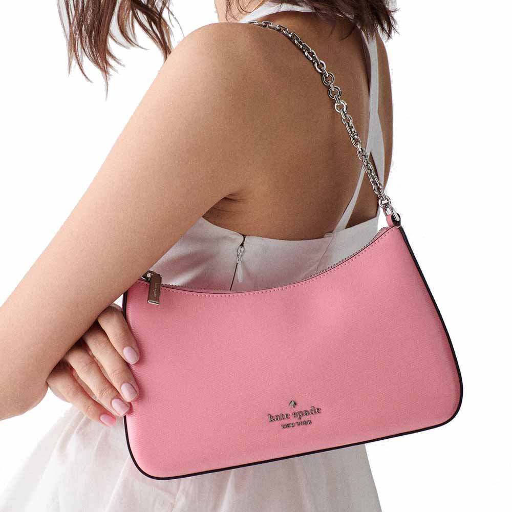 Kate Spade Margot Textured Patent Leather Convertible Crossbody Grapefruit Soda Blush Pink # KN249