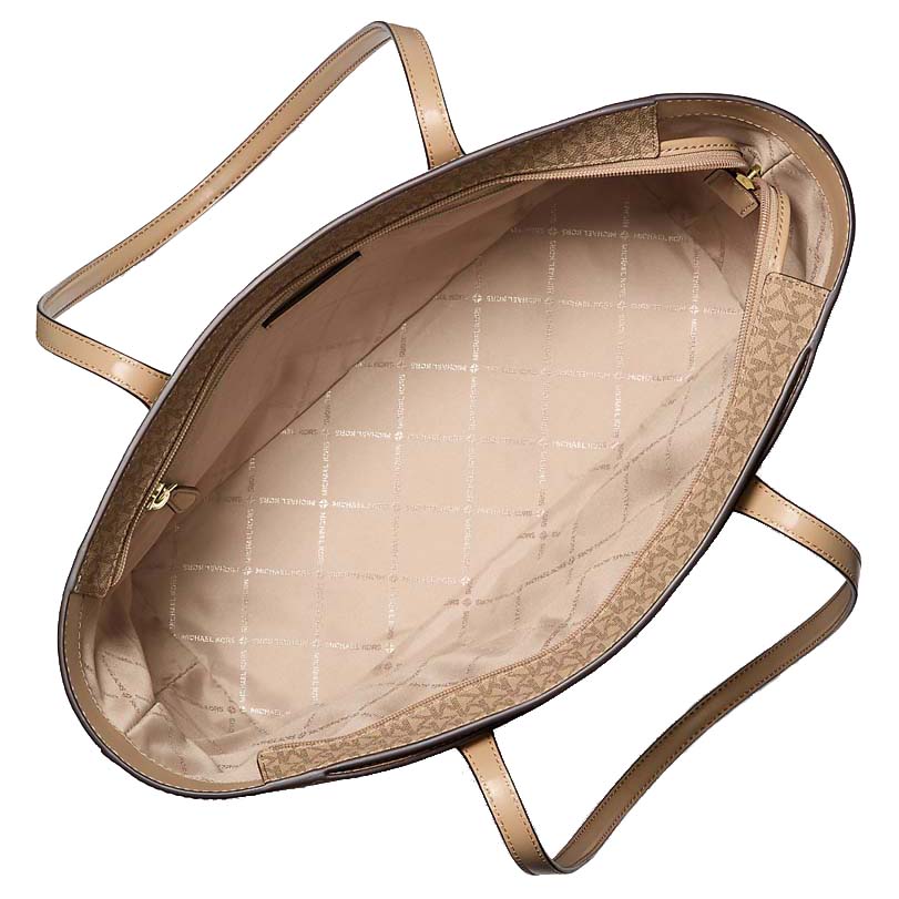 Michael Kors Arden Large Top-Zip Tote Bag Camel Sand Brown # 35F5G4XT3L