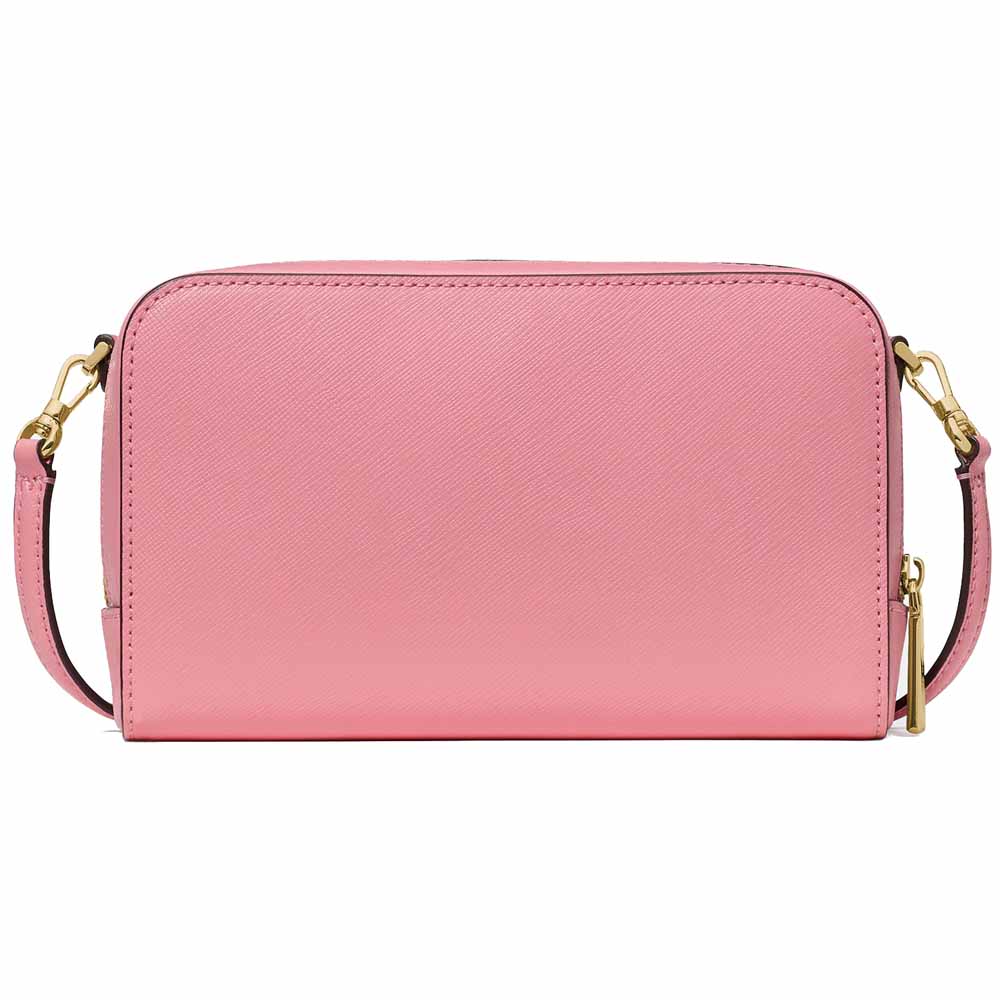 Kate Spade Staci Dual Zip Around Mini Crossbody Grapefruit Soda Blush Pink # KG036