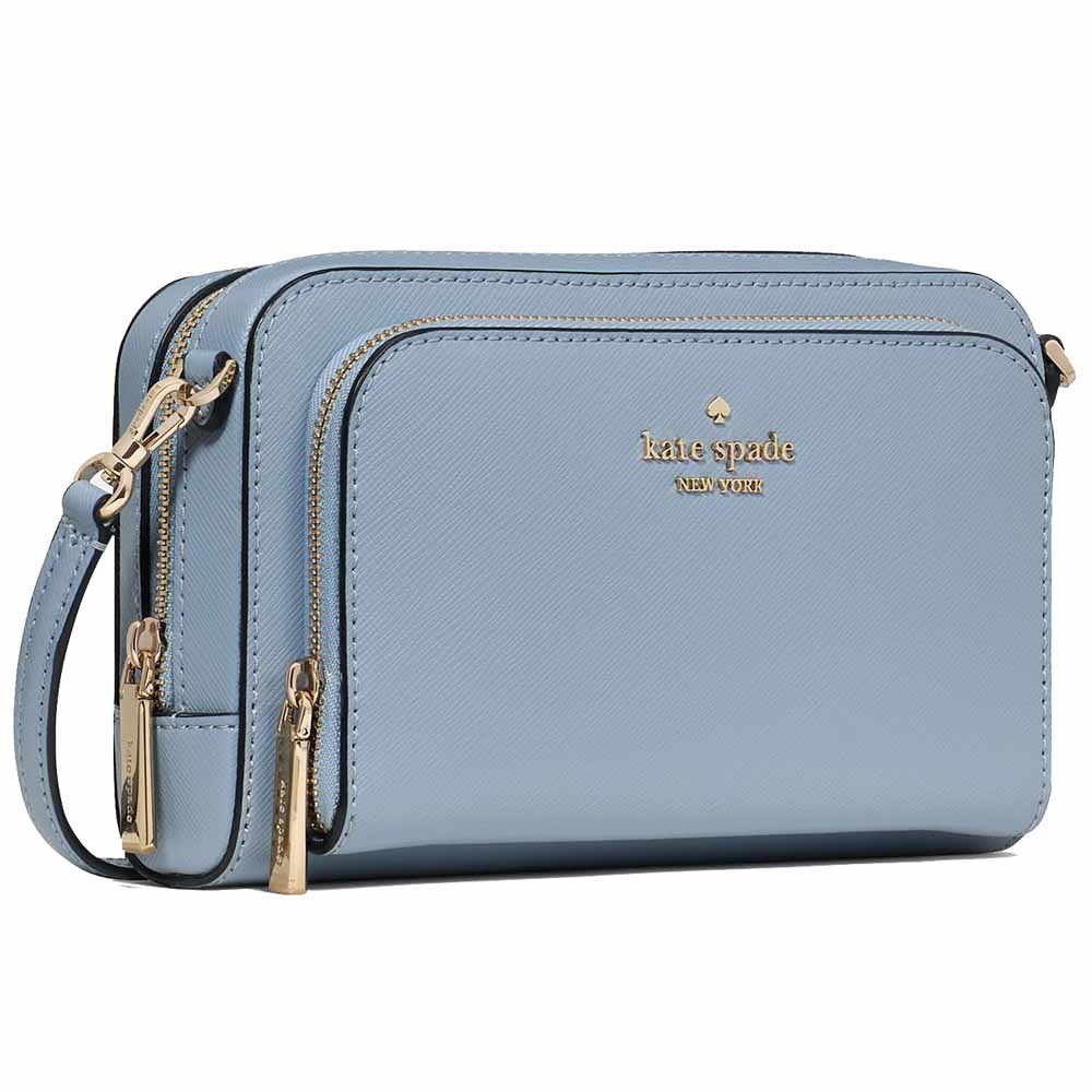 Kate Spade Staci Dual Zip Around Mini Crossbody Muted Blue # KG036