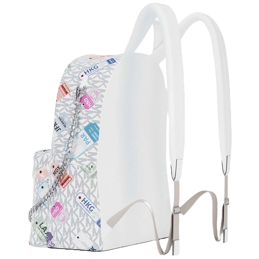 Michael Kors Slater Medium Printed Signature Logo Backpack Optic White # 35R6S04B2V