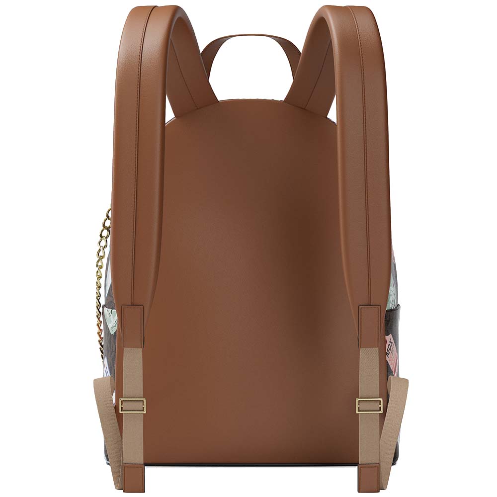 Michael Kors Slater Medium Printed Signature Logo Backpack Brown # 35R6G04B2V