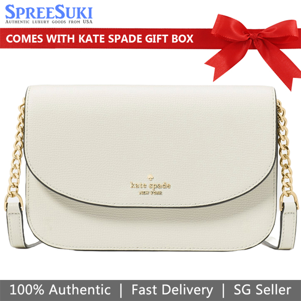 Kate Spade Kristi Refined Grain Leather Crossbody Meringue Off White # KG016
