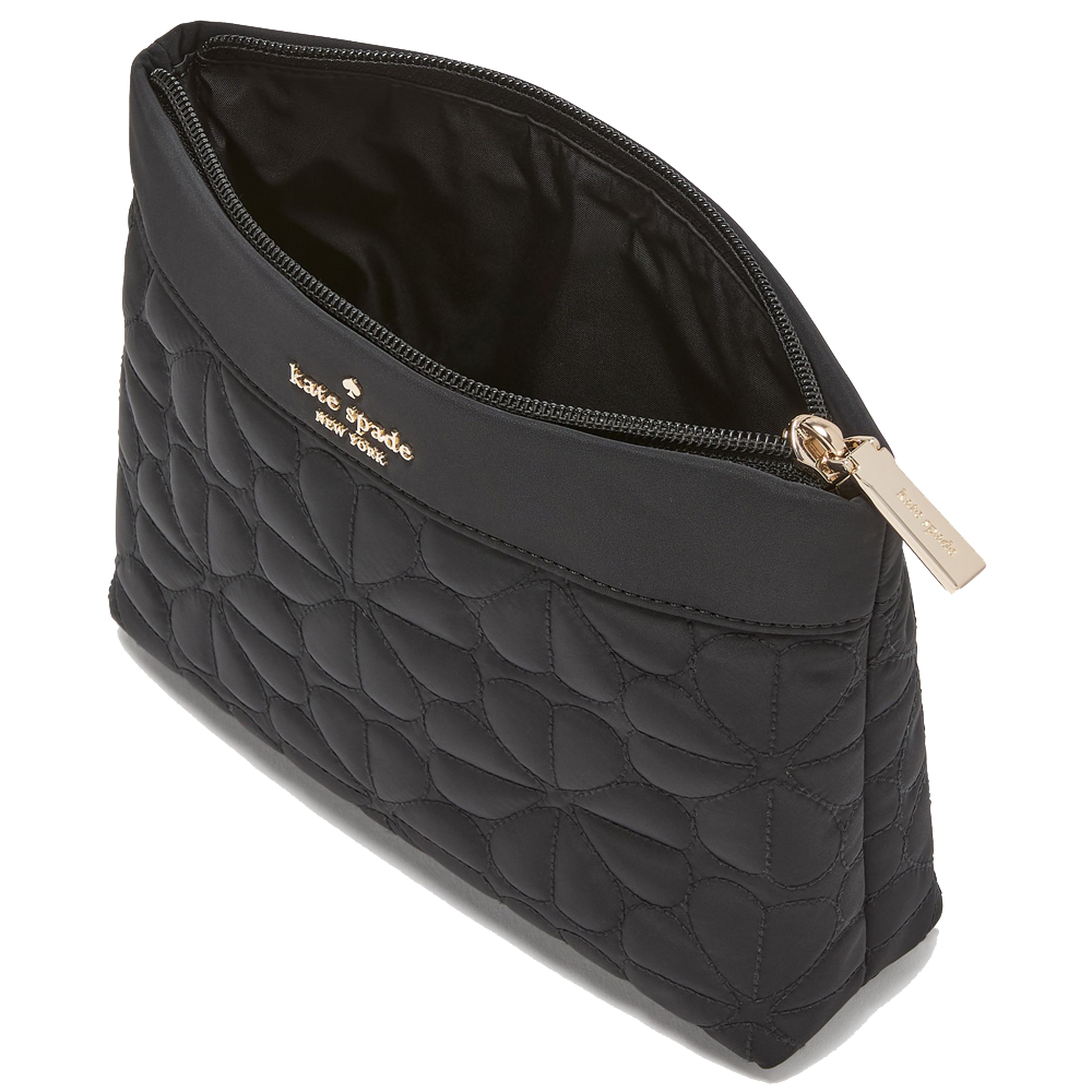 Kate Spade Spade Flower Quilted Cosmetic Pouch Black # KK254