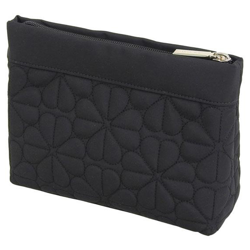 Kate Spade Spade Flower Quilted Cosmetic Pouch Black # KK254