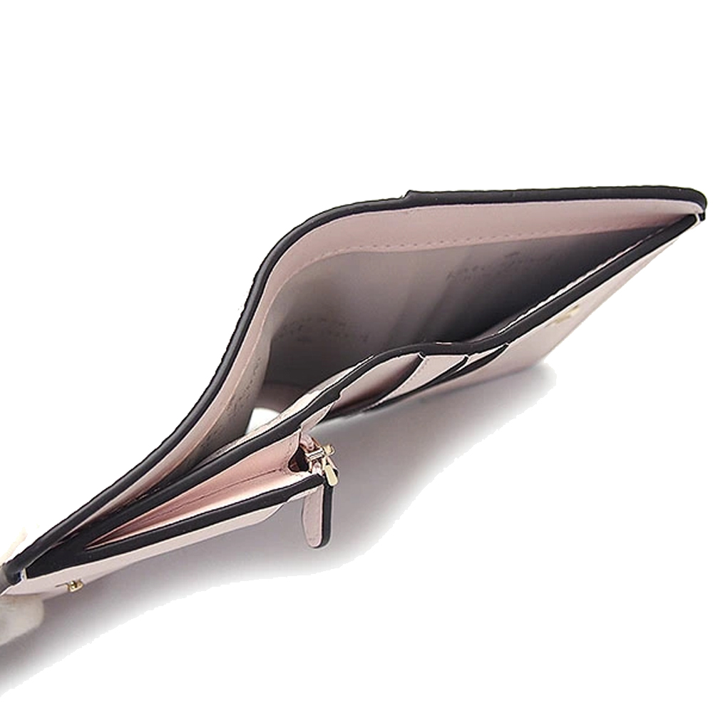 Kate Spade Lena Pebbled Leather Small Slim Bifold Wallet Blush Cloud Pink # KH788