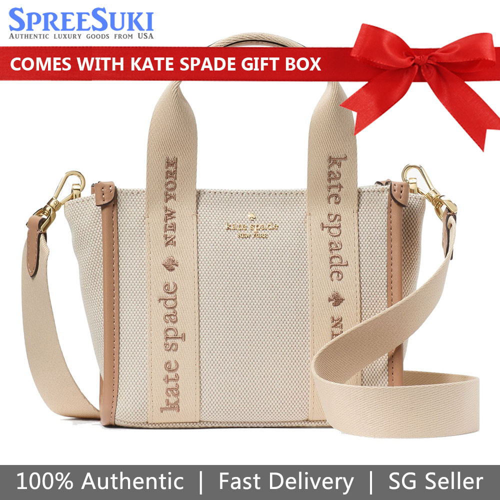 Kate Spade Kip Canvas Mini Tote Light Fawn Multi Light Brown # KL062