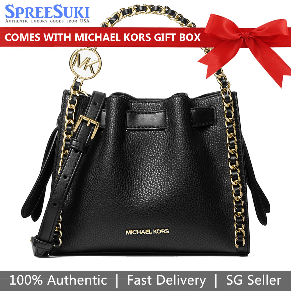 Michael Kors Mina Small Chain Crossbody Bag Black # 35H3G4MC1I