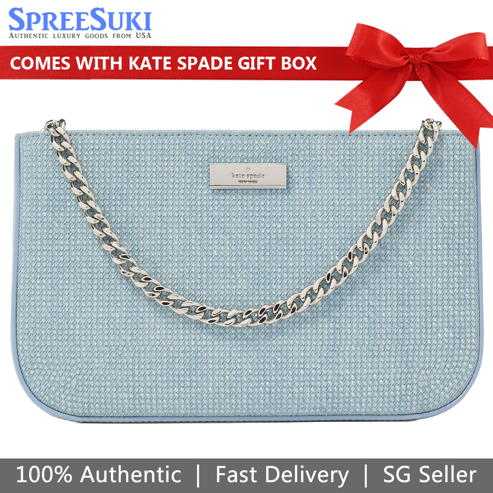 Kate Spade Madison Studded Denim Lilly Pochette Blue Multicolor # KK169
