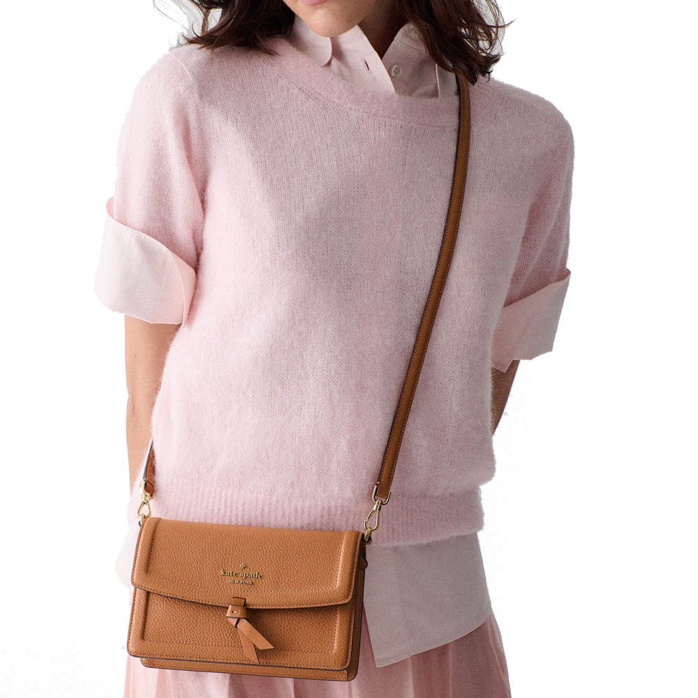 Kate Spade Knott Mini Flap Crossbody Bungalow Brown # KM611