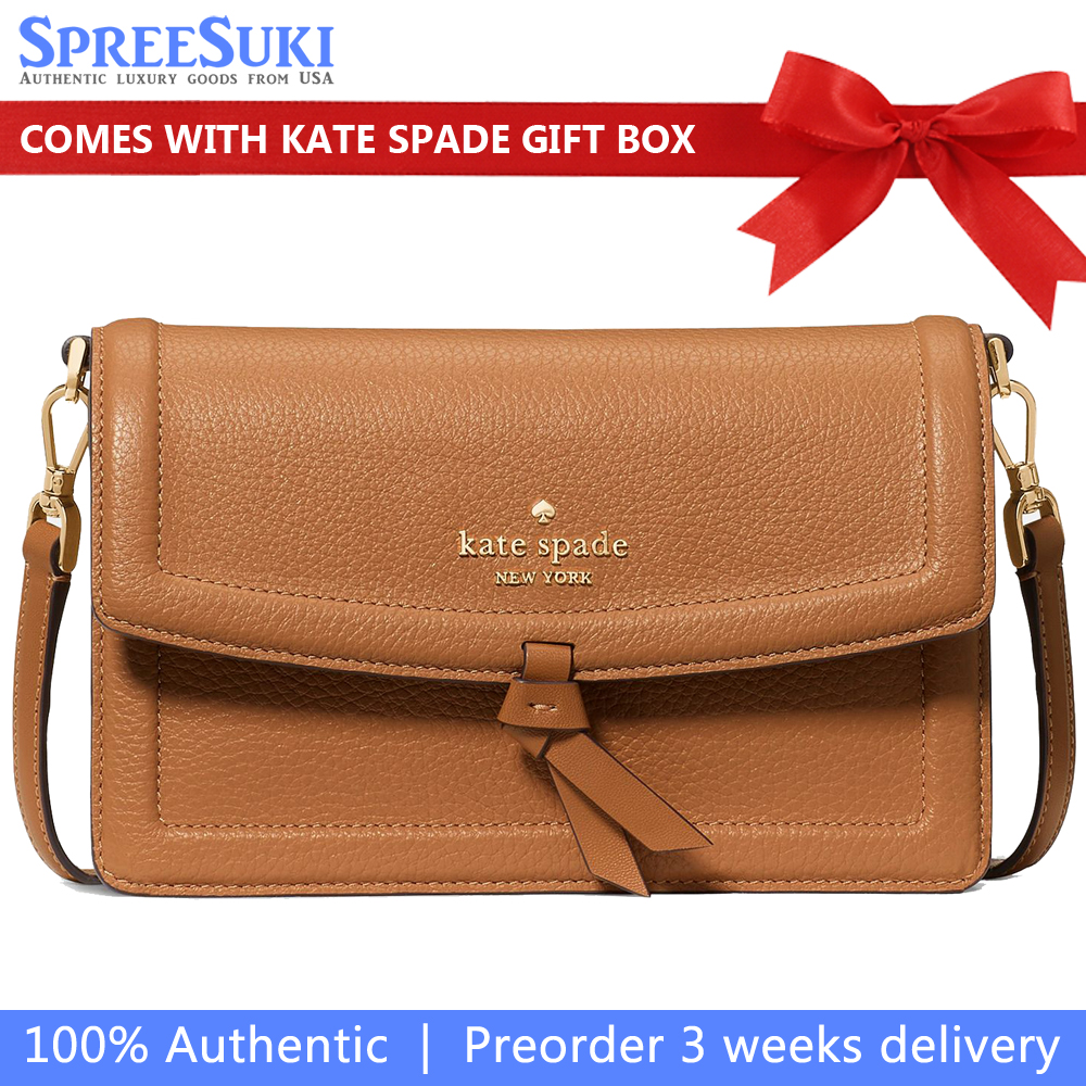 Kate Spade Knott Mini Flap Crossbody Bungalow Brown # KM611