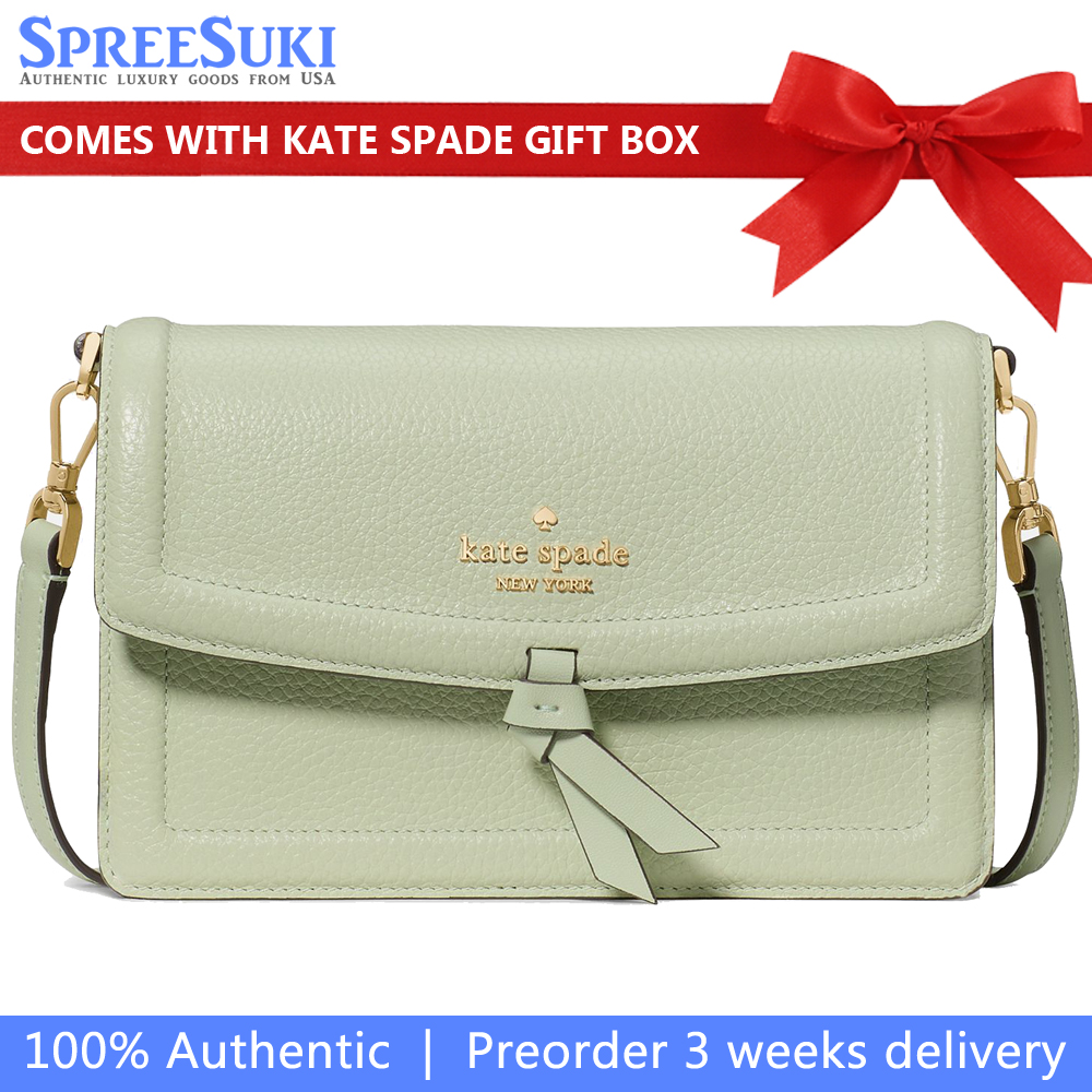 Kate Spade Knott Mini Flap Crossbody Light Olive Light green # KM611
