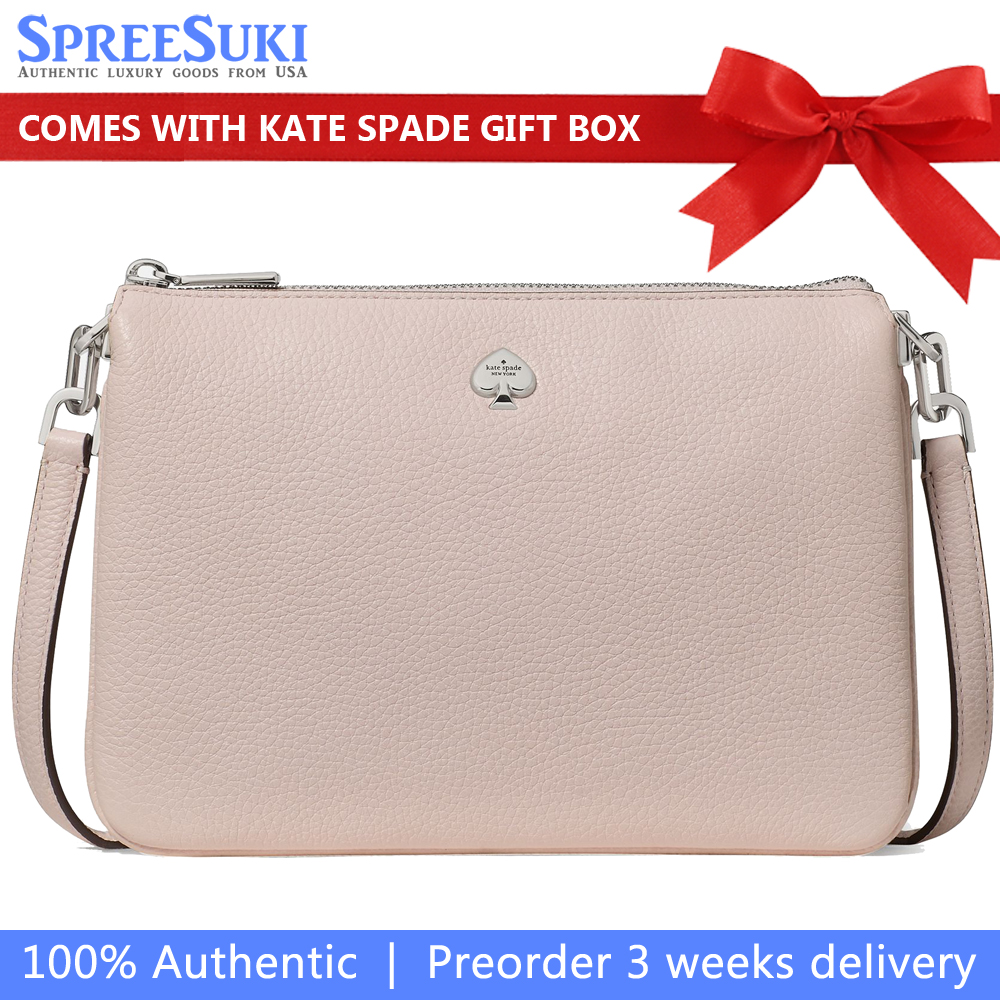 Kate Spade Kayla Small Triple Compartment Crossbody Powdered Sugar Beige # KL806
