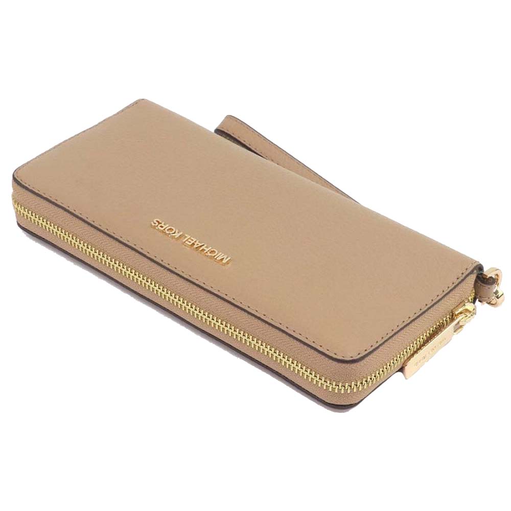 Michael Kors Long Wallet Jet Set Continental Wristlet Wallet Camel Light Brown # 35T7GTVE7L