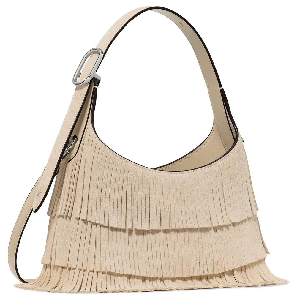 Kate Spade 454 Suede Fringe Mini Crossbody Bag Light Sand Beige # KN586