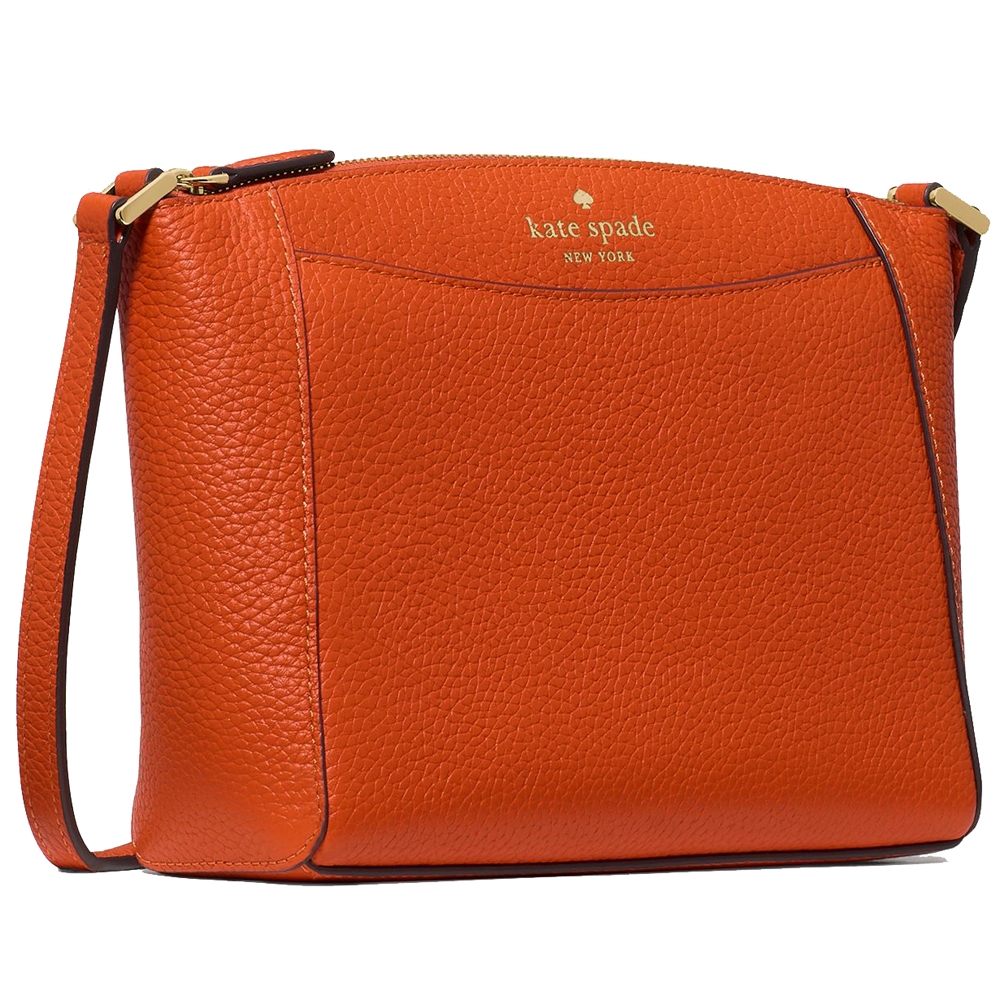 Kate Spade Crossbody Sling Bag Monica Leather Crossbody Fiery Orange DARK ORANGE # WKR00258