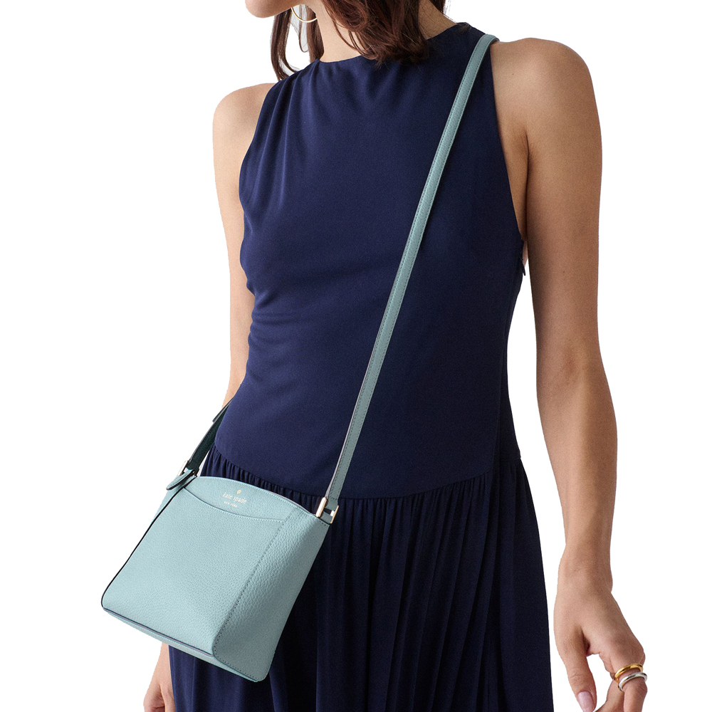 Kate Spade Crossbody Sling Bag Monica Leather Crossbody Aventurine Light blue # WKR00258