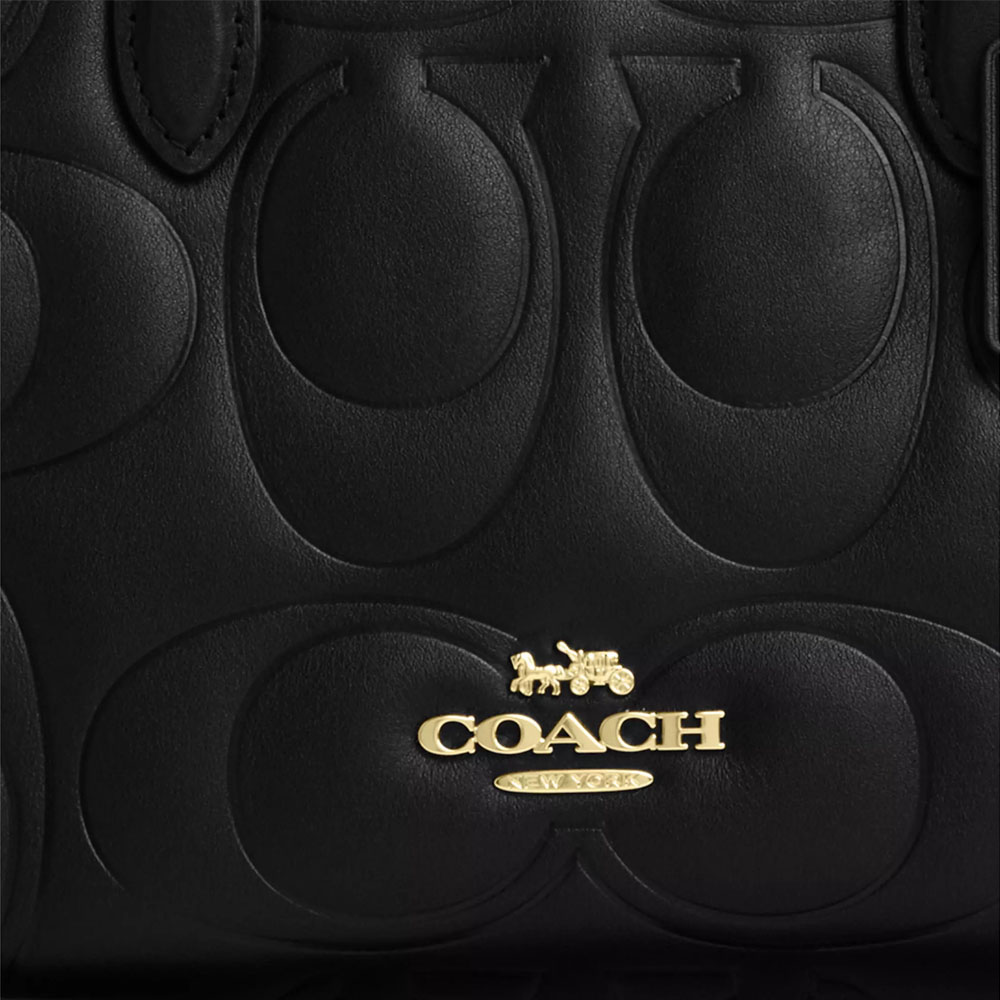 Coach Maggie Small Tote Bag In Signature Leather Black # CY670